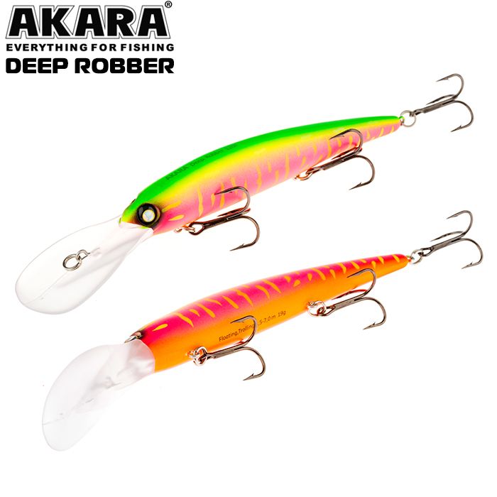 

Воблер Akara Deep Robber 120F 19 гр 2/3 oz 4,7 in A207, Разноцветный, Deep Robber