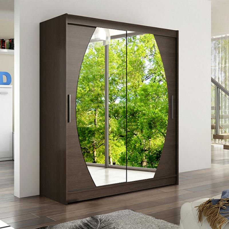 

Шкаф-купе Амадеус-34 для одежды с зеркалом двухдверный 130x190x50 Мегамебель, Коричневый, Амадеус-34