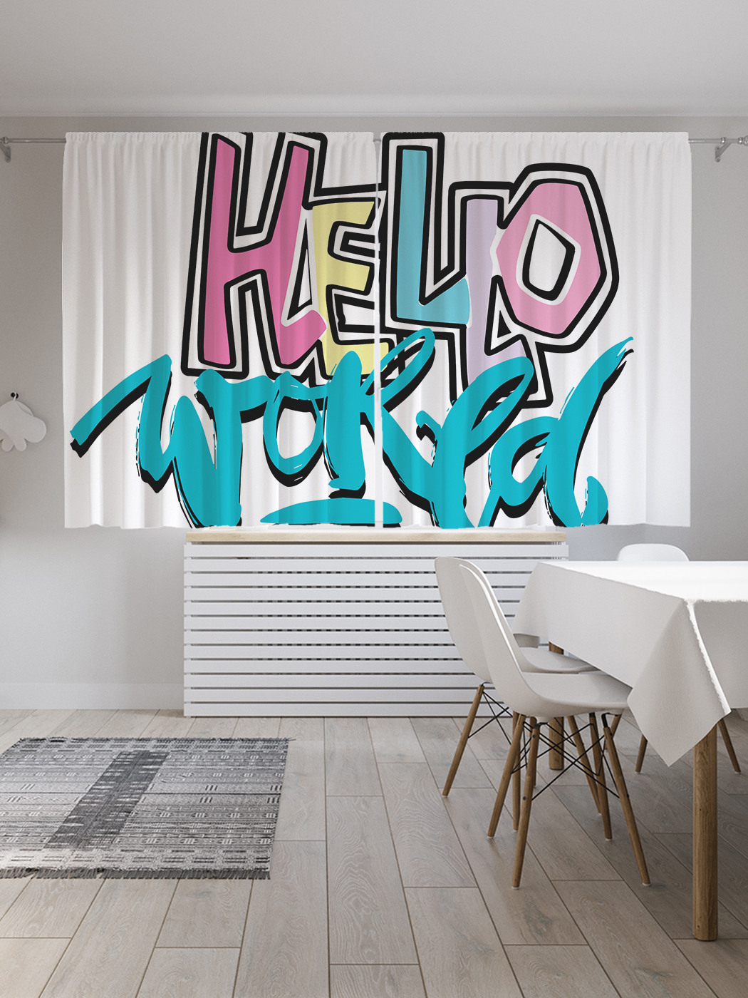 

Шторы JoyArty с фотопечатью "Цветное приветствие" из сатена, 290х180 см, Цветное приветствие