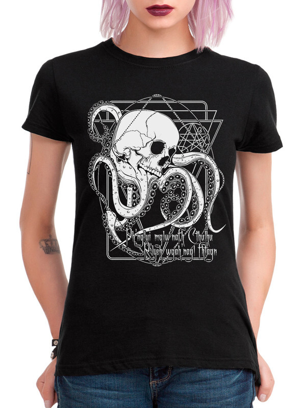 

Футболка женская Dream Shirts Череп Ктулху черная XS, Череп Ктулху