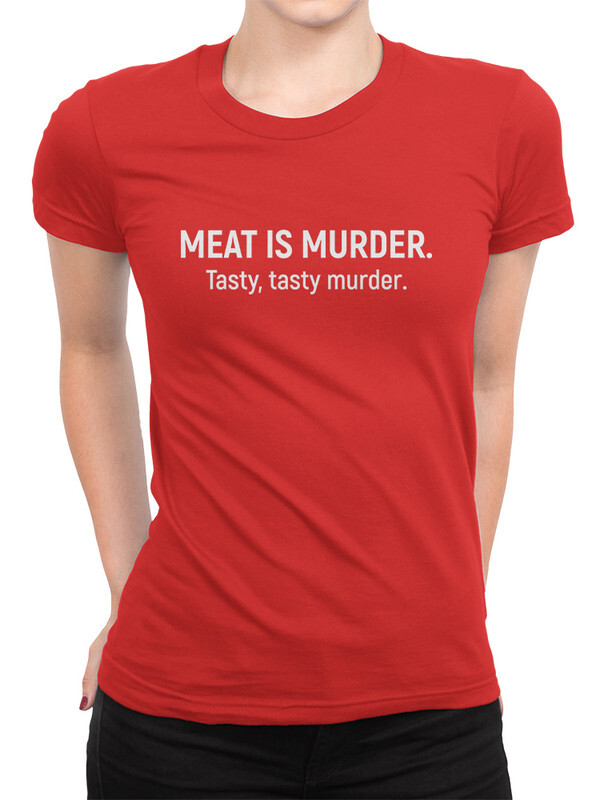 

Футболка женская Dream Shirts Мясо Это Убийство красная L, Мясо Это Убийство