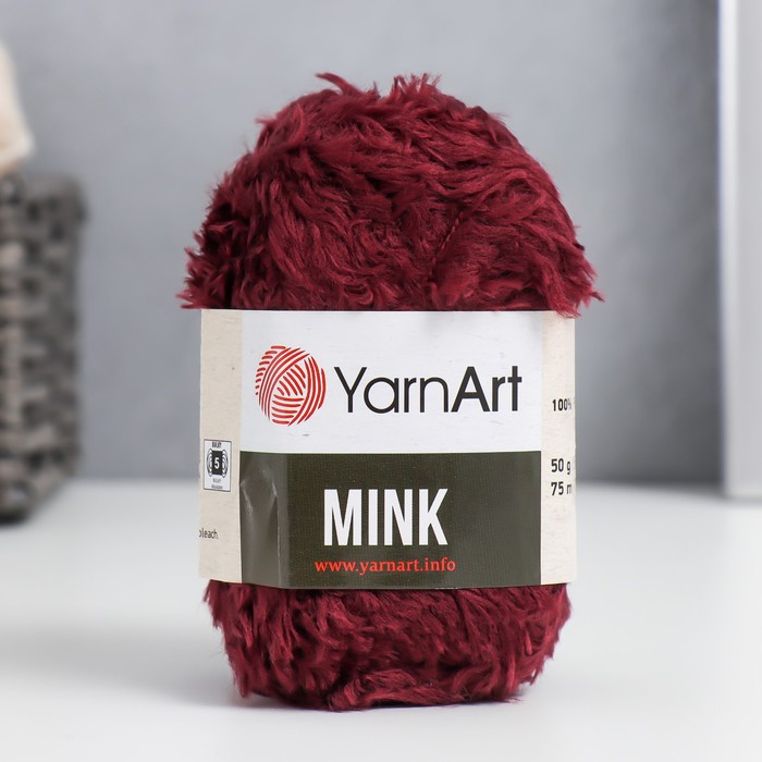

Пряжа "Mink" 100% полиамид 75м/50гр (339 бордовый)
