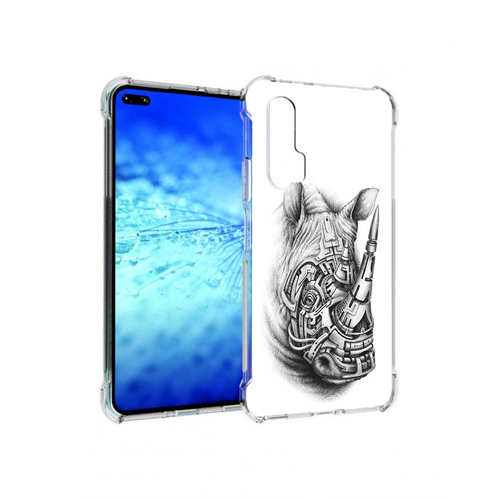 

Чехол MyPads Tocco для Huawei View 30 Pro стальной носорог (PT145237.17.620), Прозрачный, Tocco