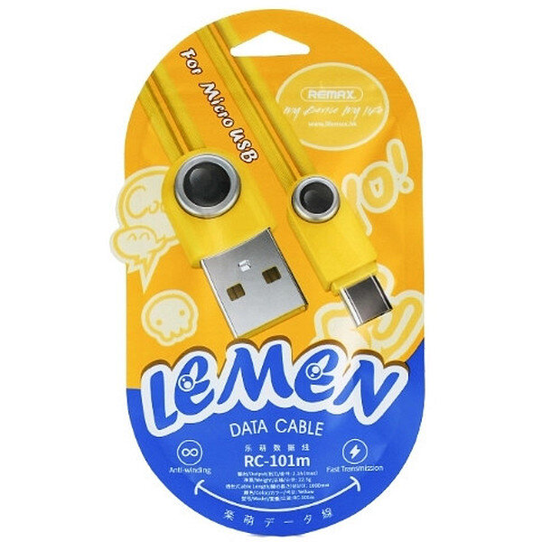 фото Кабель micro usb - usb remax 1 м желтый