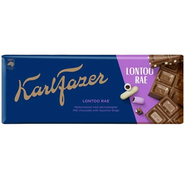 Шоколад молочный Karl Fazer Lontoo Rae с лакрицей 180 г