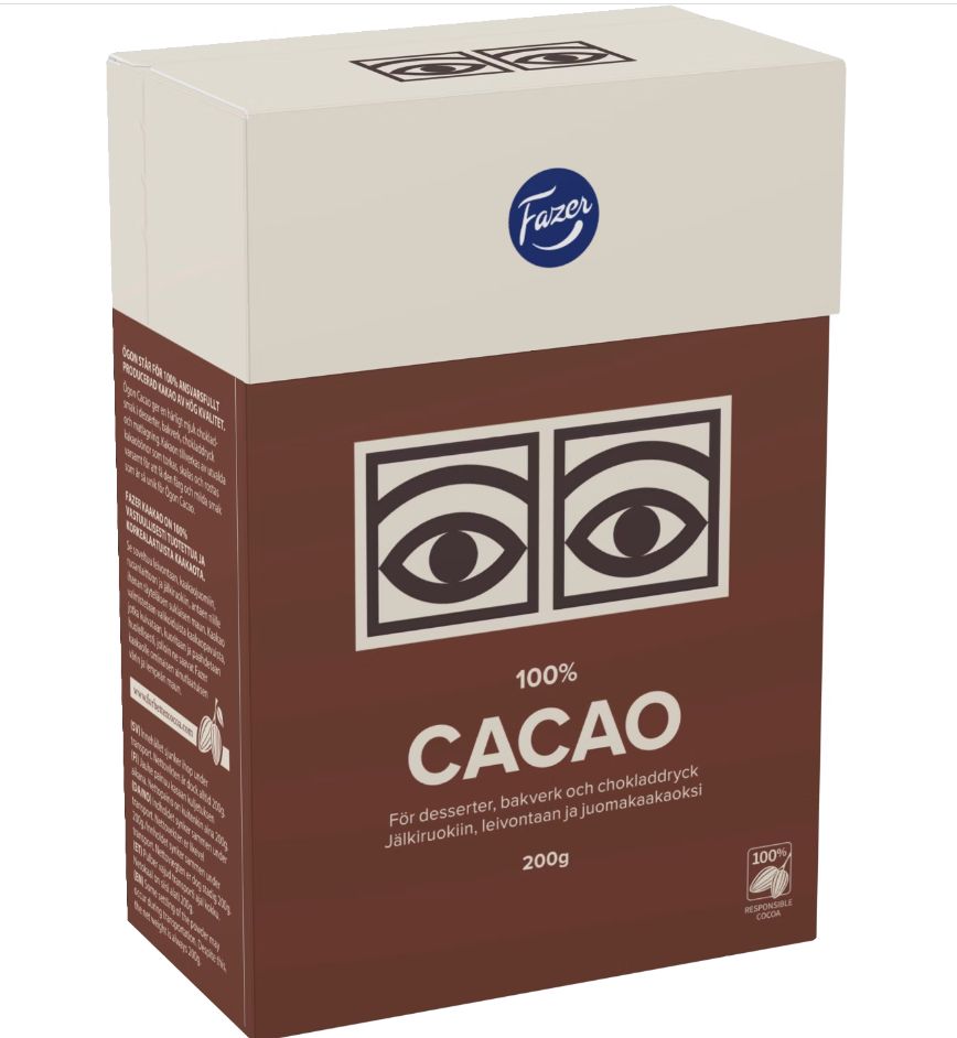 Какао порошок Fazer Cacao натуральный без сахара 200 г