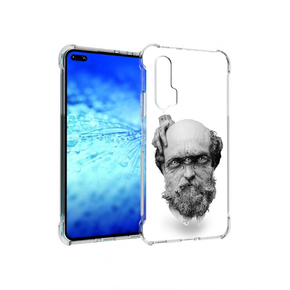 

Чехол MyPads Tocco для Huawei View 30 Pro страшный бородатый мужчина абстракция, Прозрачный, Tocco