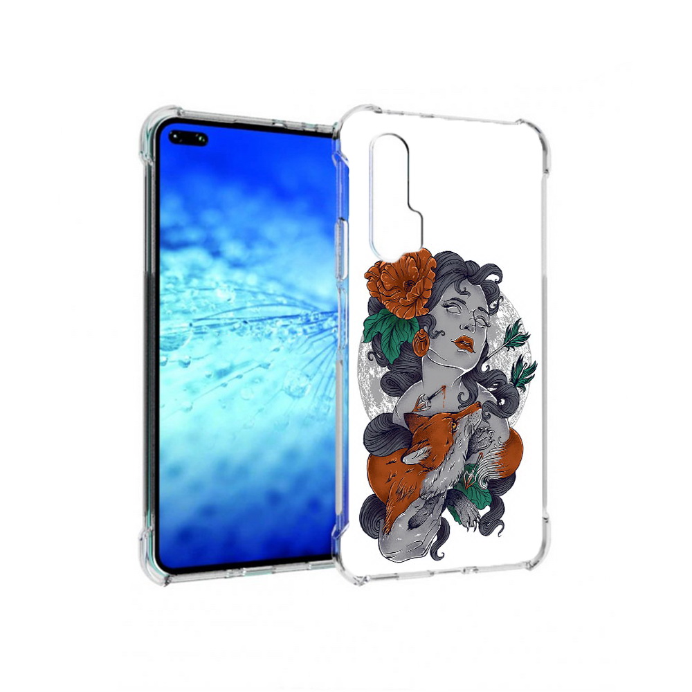 

Чехол MyPads темная девушка с лисой для Huawei Honor V30 Pro/View 30 Pro/V30/Nova 6, Прозрачный, Tocco