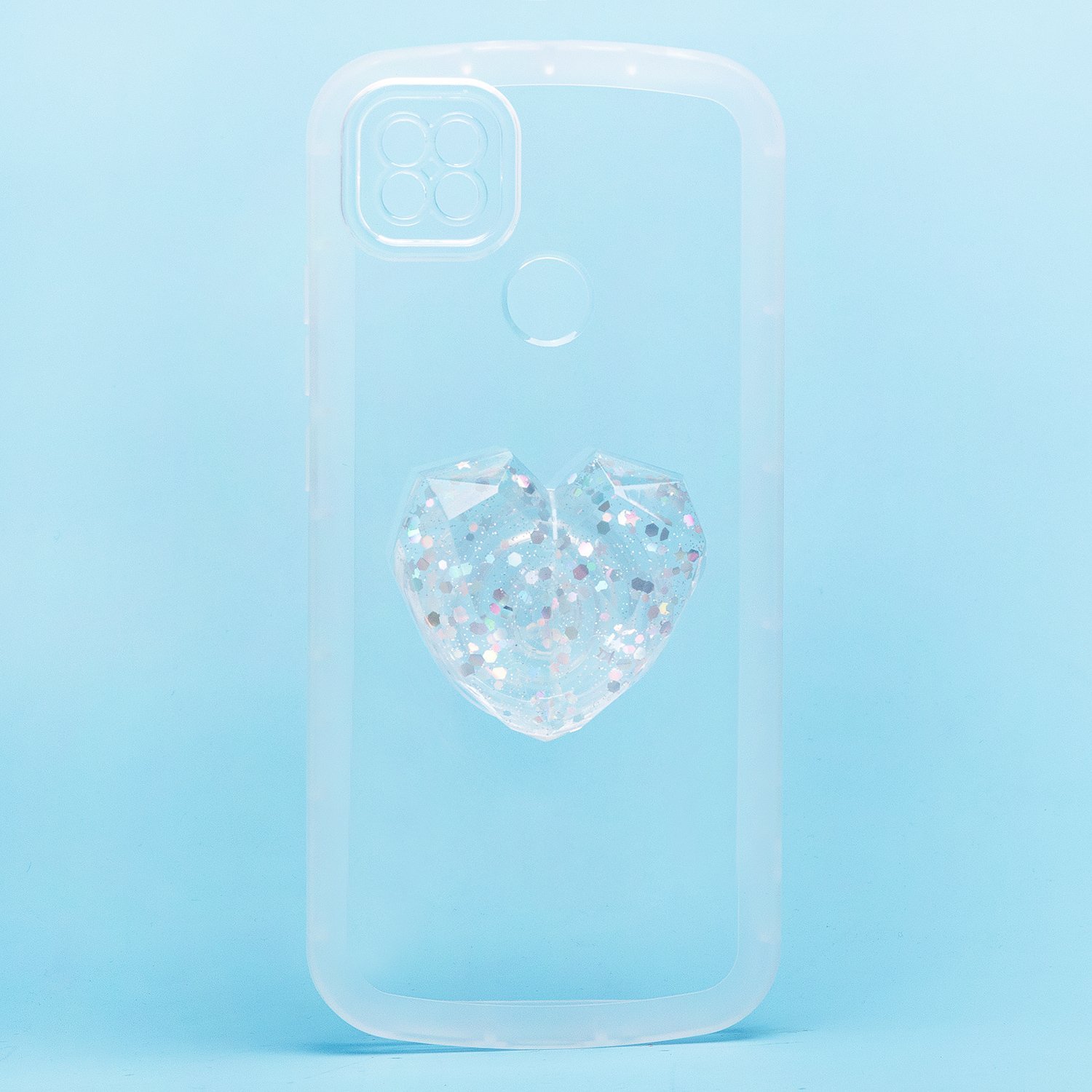 

Чехол для Xiaomi Redmi 10A силиконовый с попсокетом сердце <прозрачный>