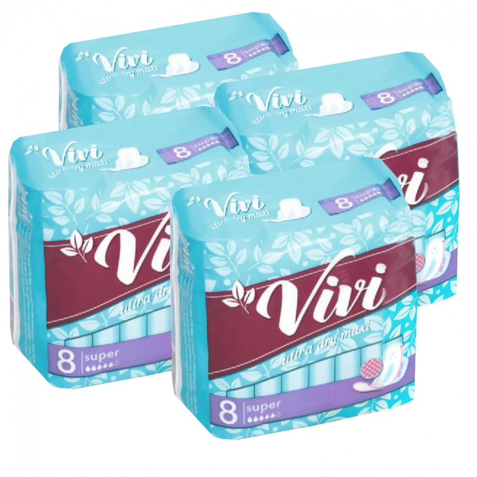 

Прокладки Vivi ULTRA SUPER DRY женские 8 шт упаковка 4 шт