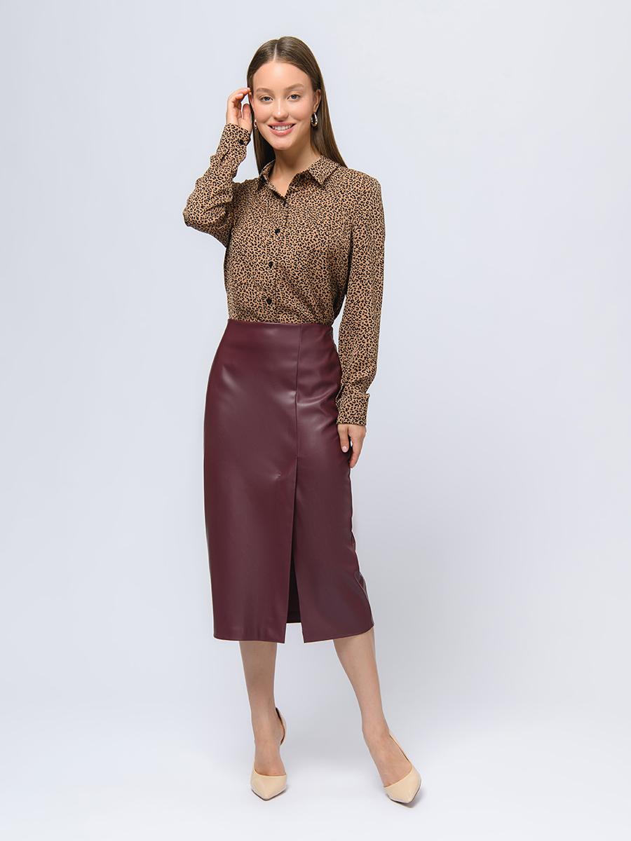 

Юбка женская 1001dress 103227 бордовая 46, Бордовый, 103227