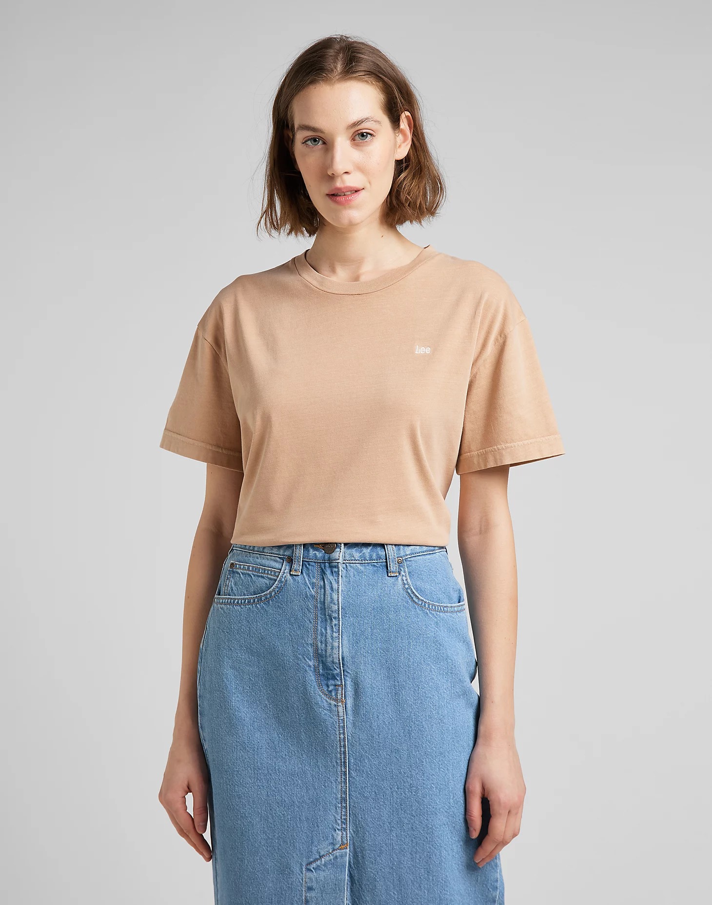 

Футболка женская Lee Plain Crew Neck Tee оранжевая XS, Plain Crew Neck Tee