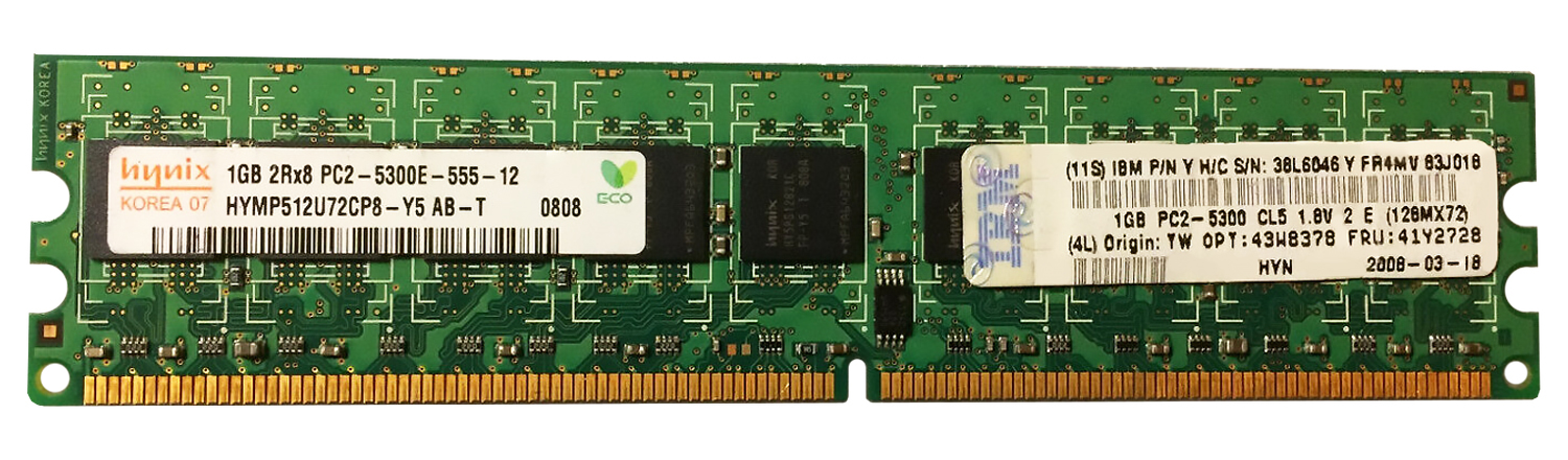 

Оперативная память IBM 41Y2728 (211904) DDR2 1x1Gb 667MHz, 41Y2728