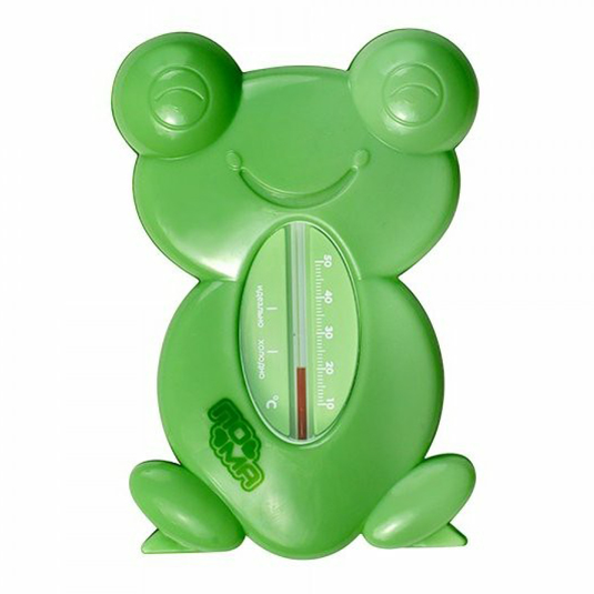 фото Термометр пома для измерения температуры воды в ванной лягушонок темно-зеленый