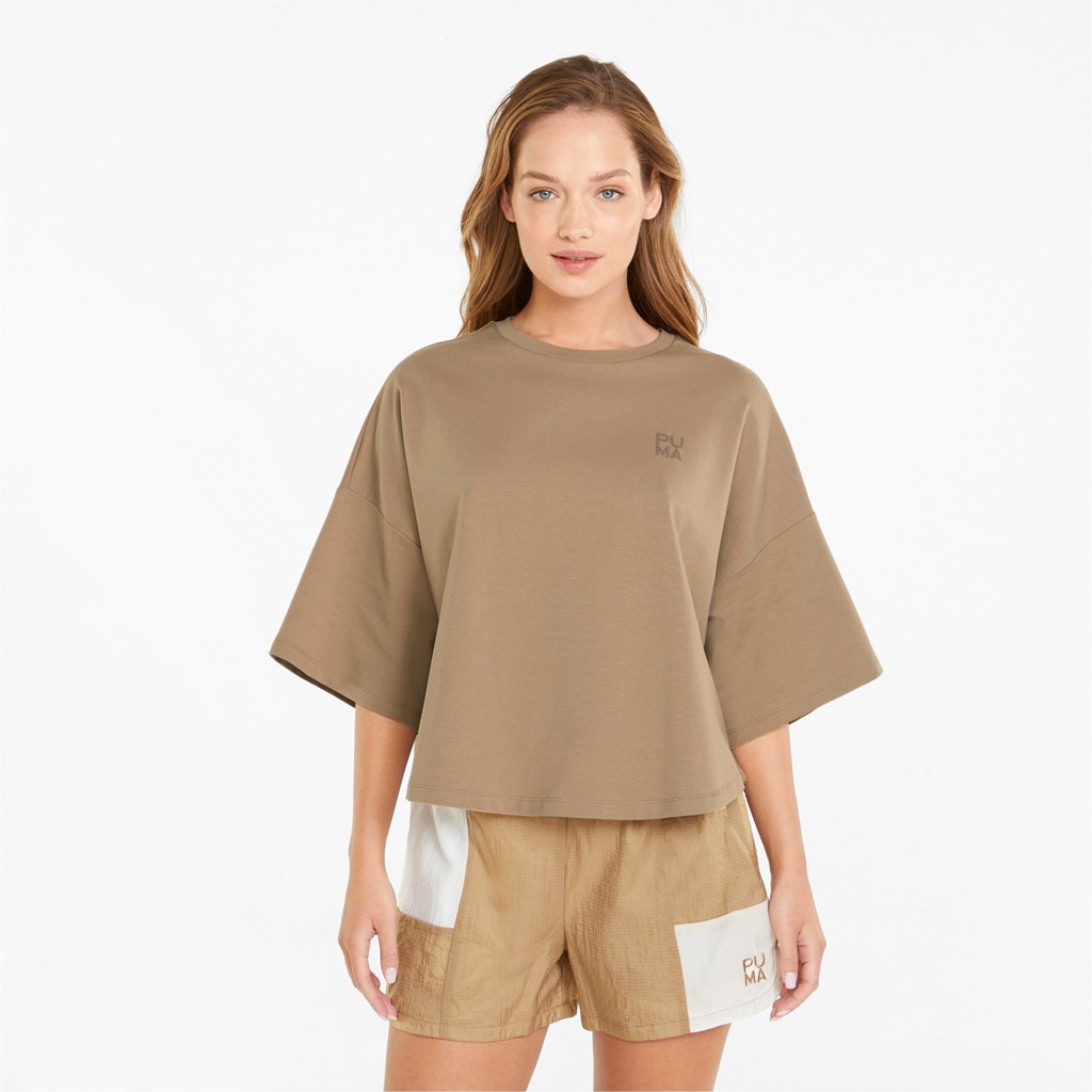 

Футболка женская PUMA Infuse Oversized Tee бежевая M, Infuse Oversized Tee