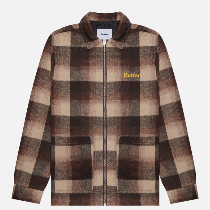 

Мужская демисезонная куртка Butter Goods Plaid Zip Thru Overshirt коричневый, Размер L, Plaid Zip Thru Overshirt