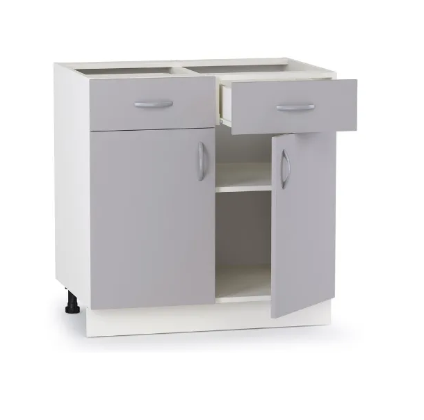 Кухонный модуль напольный с 2 ящиками Ластра Мальма, серый 80х58х82 см