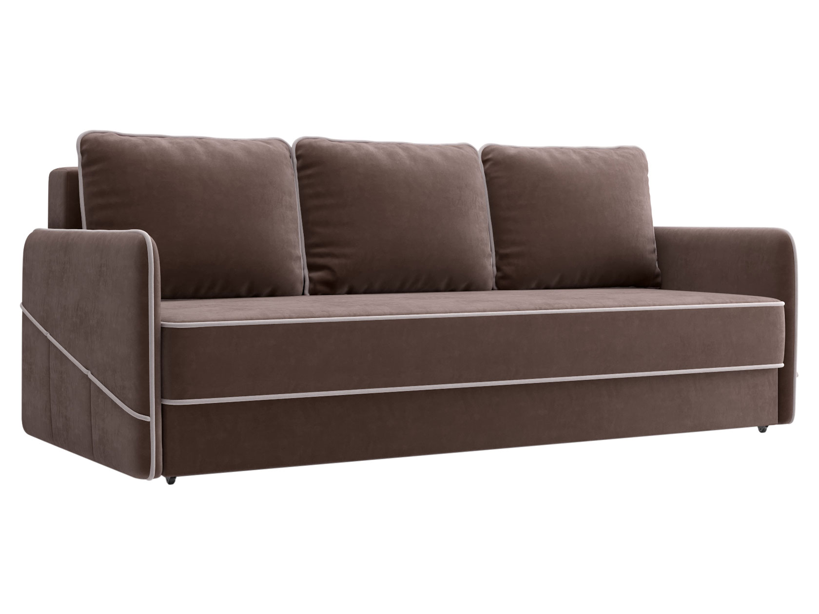 

Прямой диван Первый Мебельный Саймон Коричневый, велюр