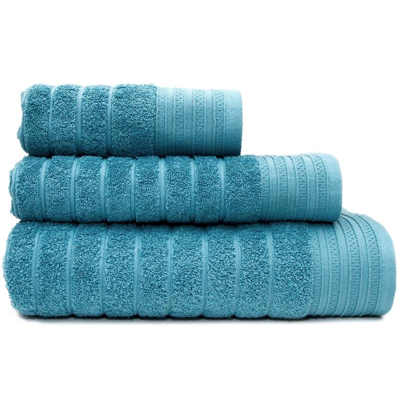 Набор полотенец махровых Страйп 60,50х90,70х130 Серо-Голуб