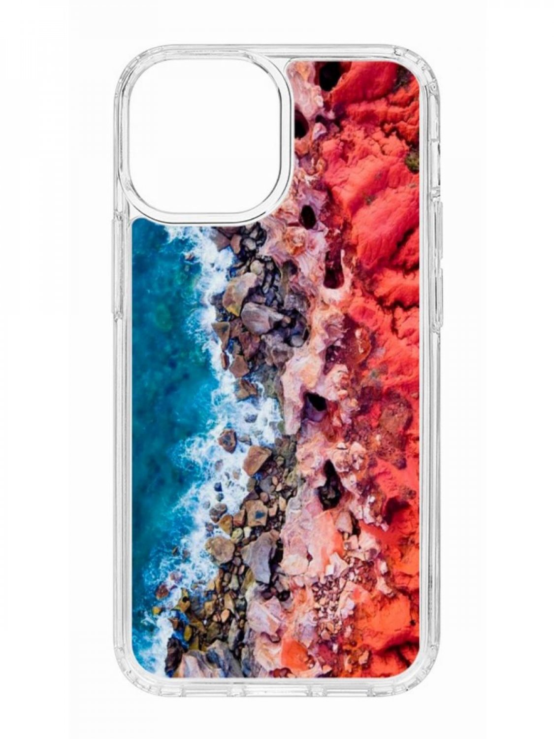 фото Противоударный чехол для apple iphone 13 mini кruче print морской берег прозрачный