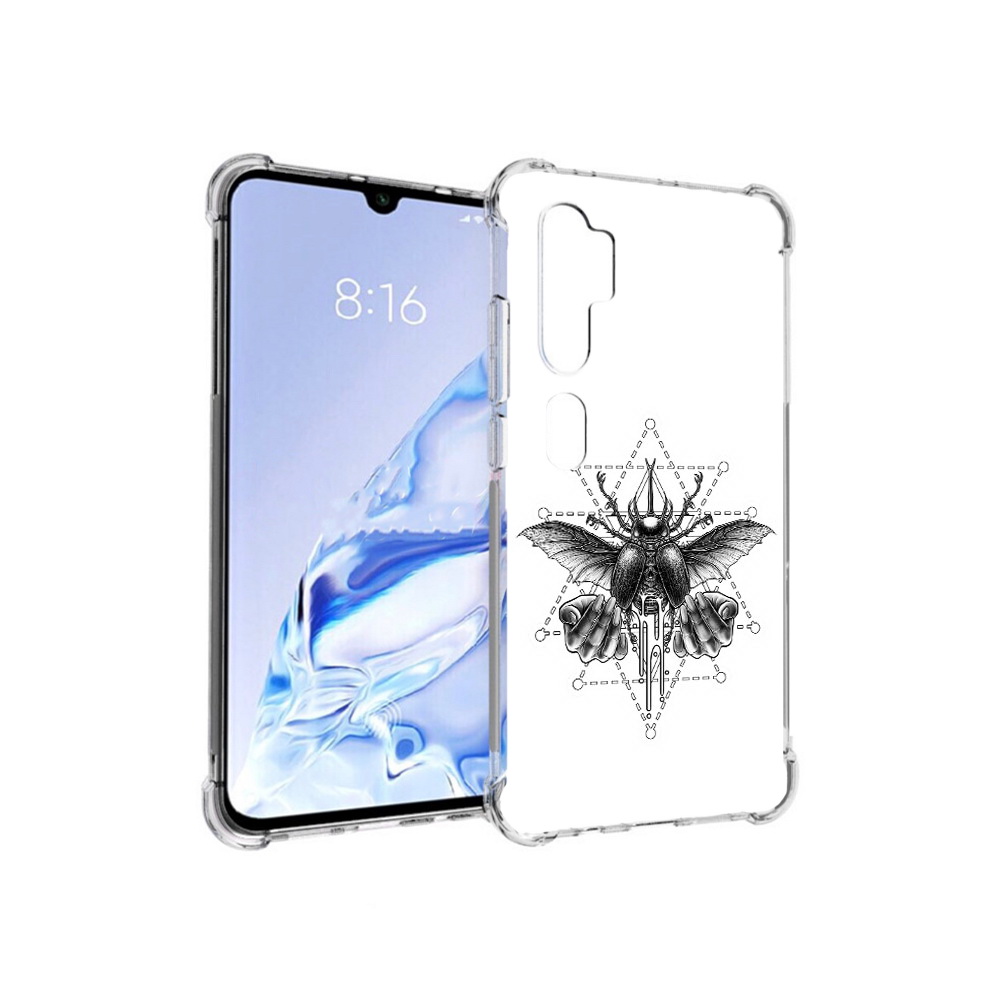

Чехол MyPads Tocco для Xiaomi Mi Note 10 Pro скарабей (PT140314.290.601), Прозрачный, Tocco
