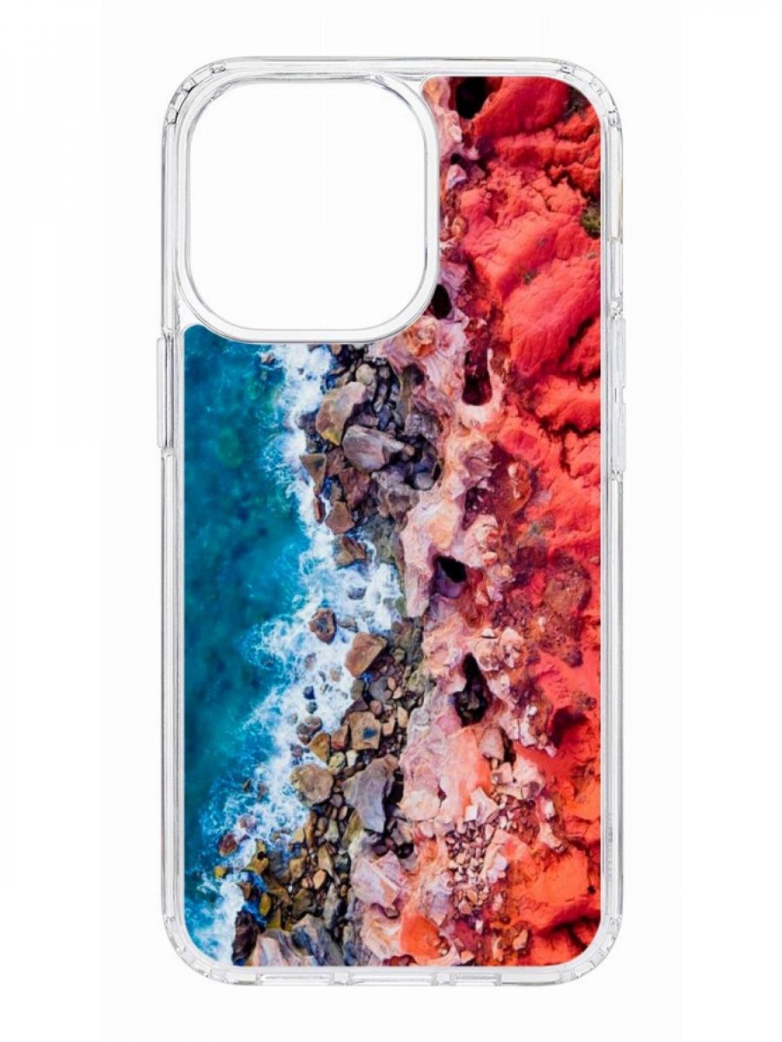 фото Противоударный чехол для apple iphone 13 pro кruче print морской берег прозрачный