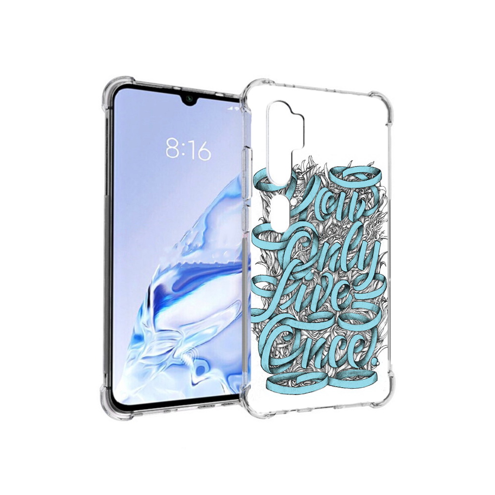 

Чехол MyPads Tocco для Xiaomi Mi Note 10 Pro слова из ленты абстракция (PT140314.290.607), Прозрачный, Tocco