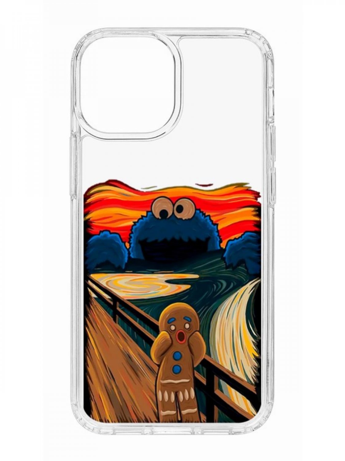 фото Противоударный чехол для apple iphone 13 mini кruче print cookie scream прозрачный