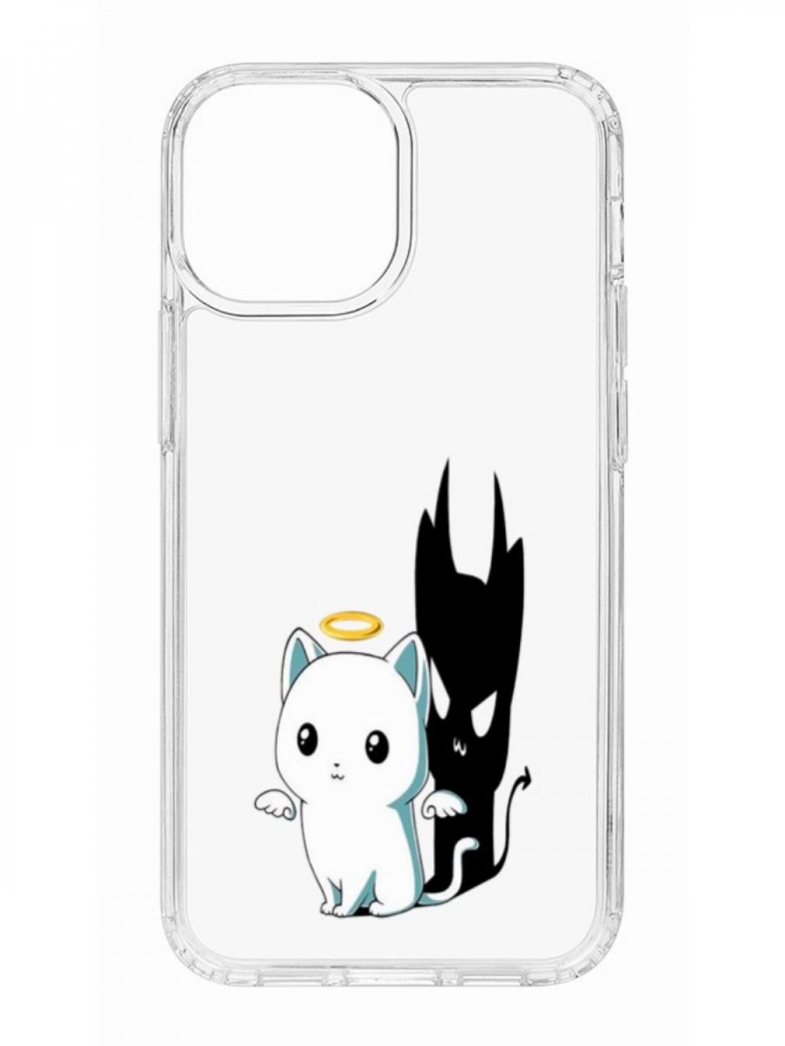 фото Противоударный чехол для apple iphone 13 mini кruче print angel demon прозрачный