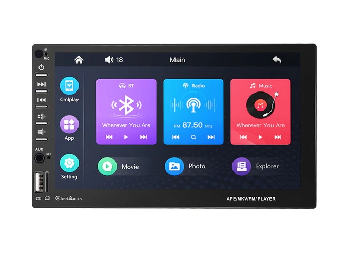 Автомагнитола Car Audio Russia 2DIN сенсорная (Carplay, Android Auto, Bluetooth, USB, AUX)