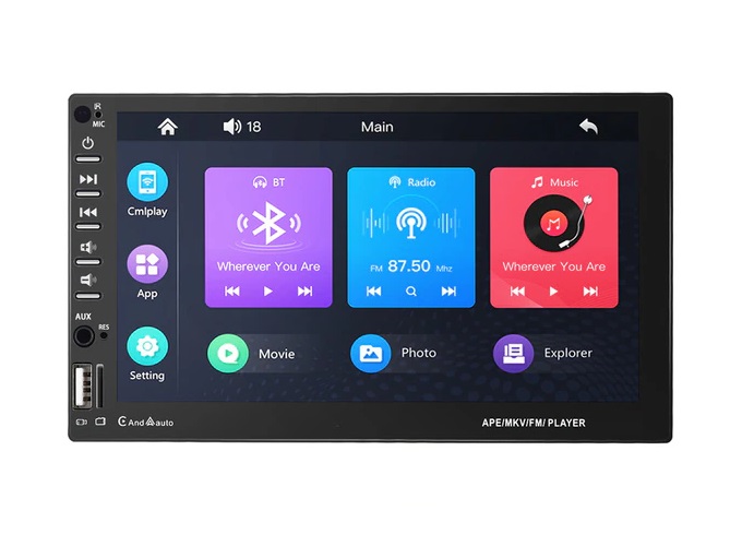 Автомагнитола Car Audio Russia 2DIN сенсорная Carplay Android Auto Bluetooth USB AUX 3990₽