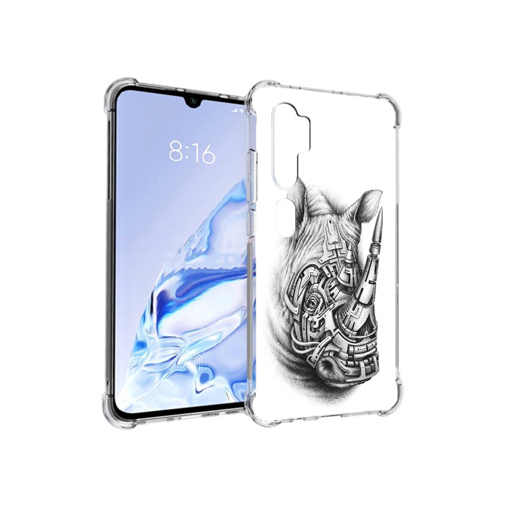 

Чехол MyPads Tocco для Xiaomi Mi Note 10 Pro стальной носорог (PT140314.290.620), Прозрачный, Tocco