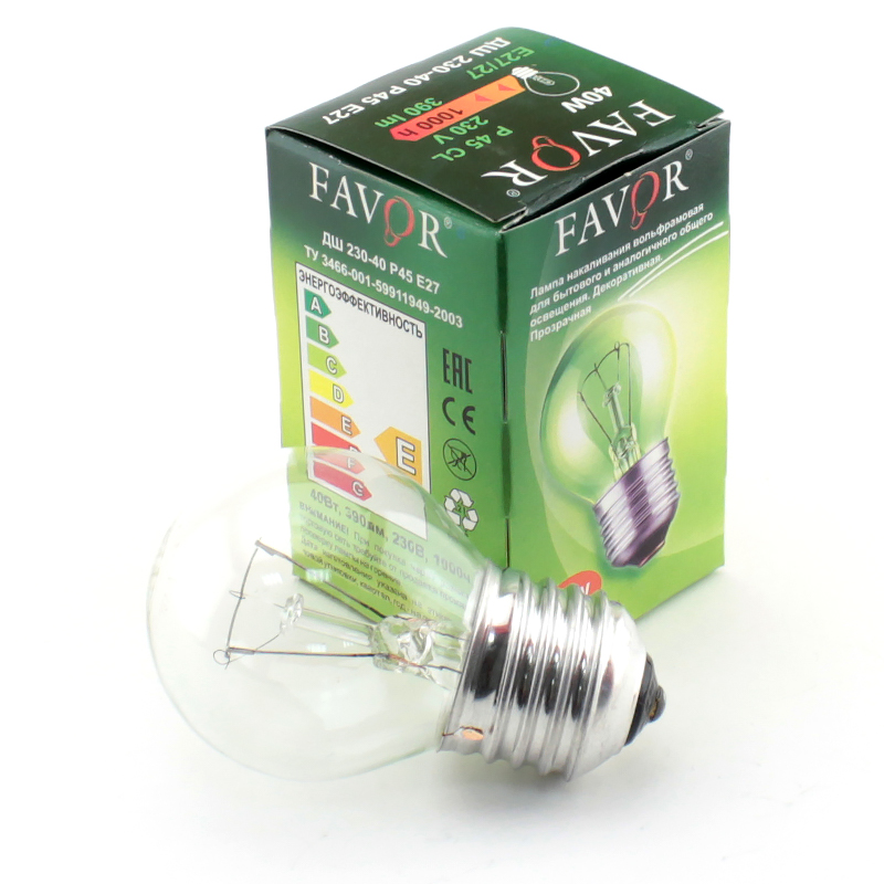 Лампа FAVOR P45 40W E27 Cl