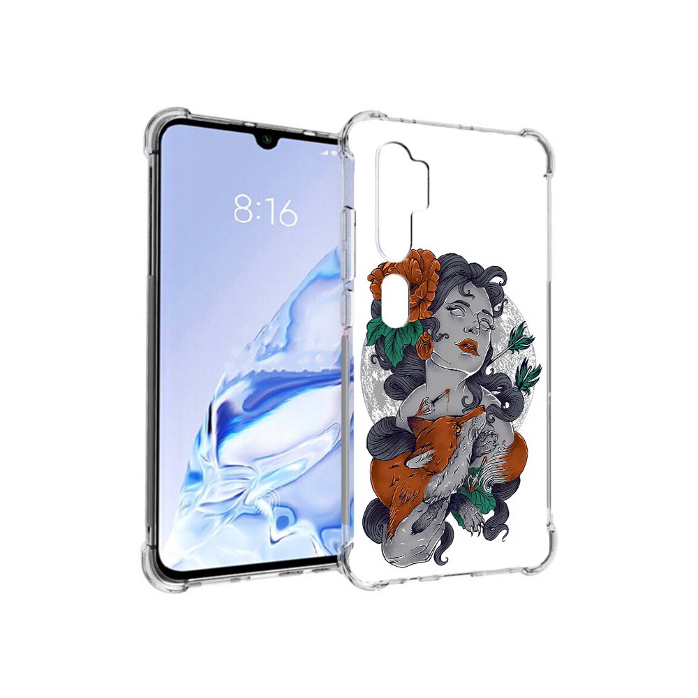 

Чехол MyPads Tocco для Xiaomi Mi Note 10 Pro темная девушка с лисой (PT140314.290.639), Прозрачный, Tocco