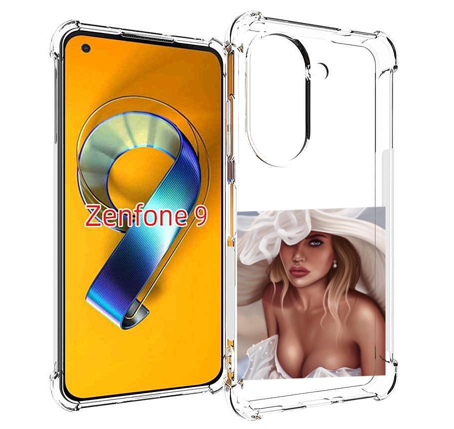 Чехол MyPads девушка-в-белой-шляпе женский для Asus Zenfone 9 (AI2202)