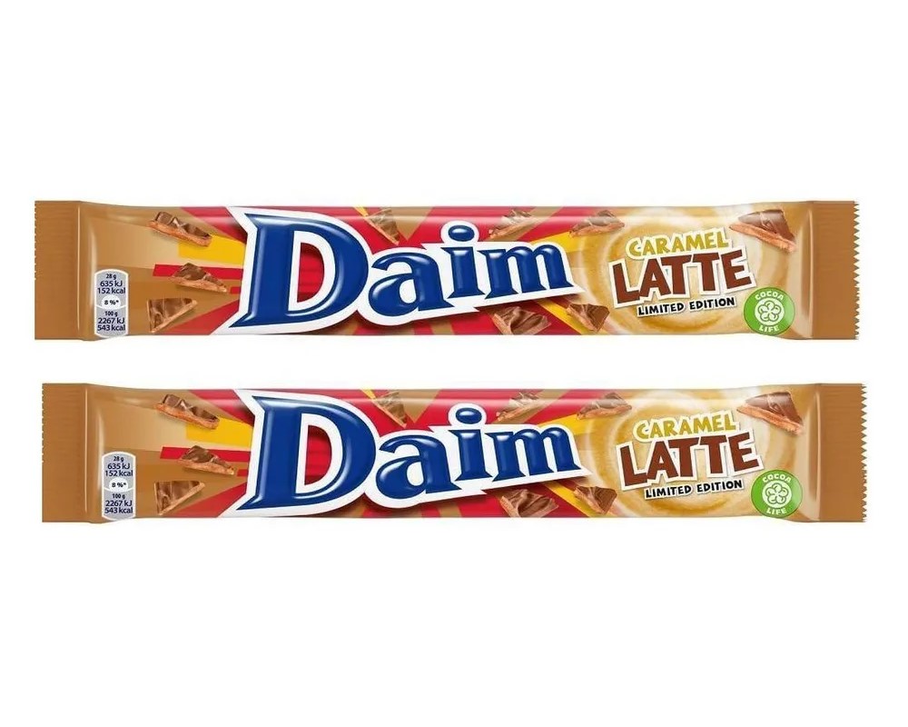 Шоколад молочный Marabou Daim Caramel Latte кофе, миндальный круассан 56 г 2 шт.