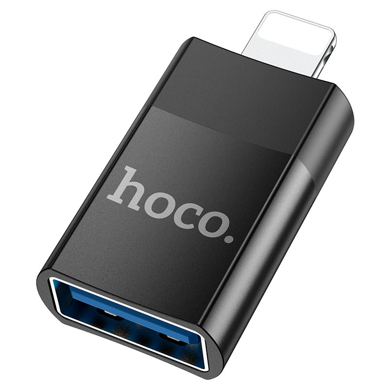 

Переходник OTG Hoco UA17 Lightning (папа) - USB2.0 (мама) черный