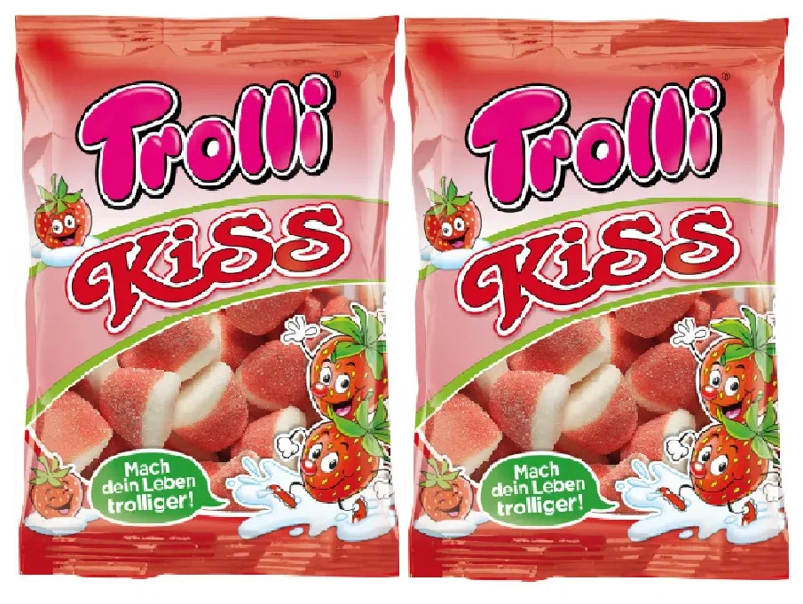 

Мармелад жевательный Trolli Kiss клубнично-сливочный 100 г 2 шт., trolli.de