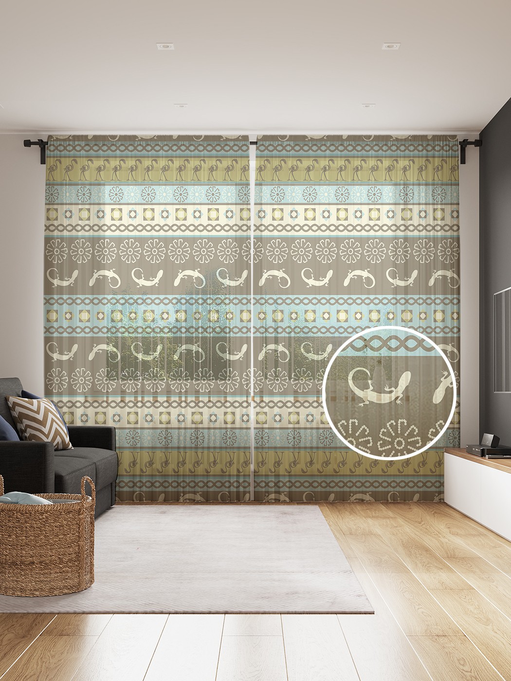 

Фототюль JoyArty "Фантазийные узоры", 145x265см (2 полотна со шторной лентой + 50 крючков), Фантазийные узоры