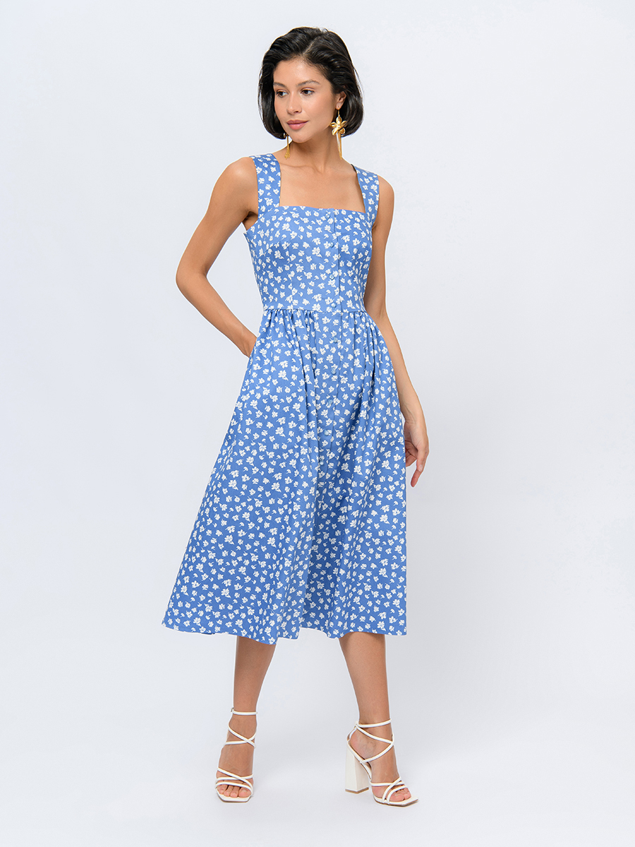 

Сарафан женский 1001dress 0101523LL голубой 50, 0101523LL