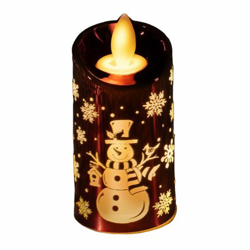 

Фигурка новогодняя Luazon Lighting Свеча красная со снеговиком 9 х 5 х 5 см