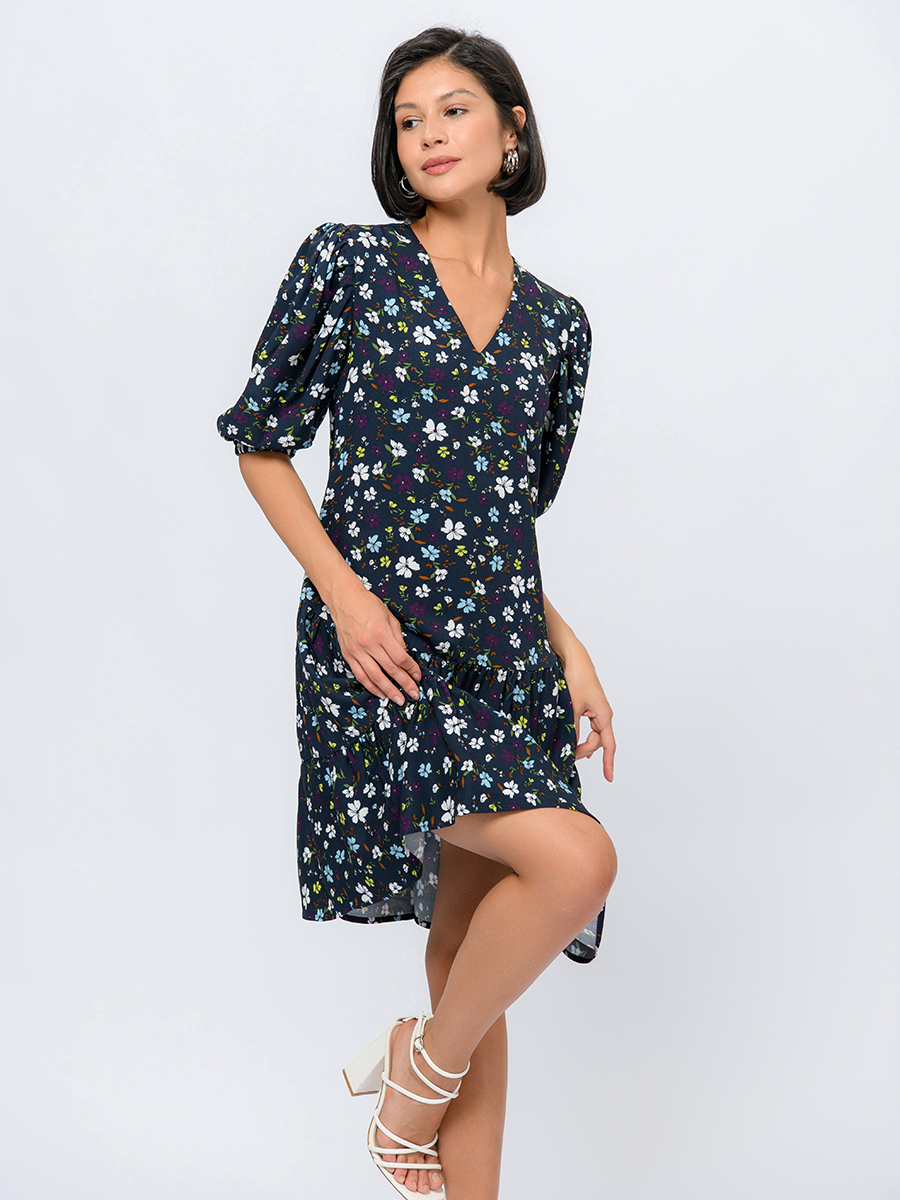 

Платье женское 1001dress 103209 синее 46, Синий, 103209
