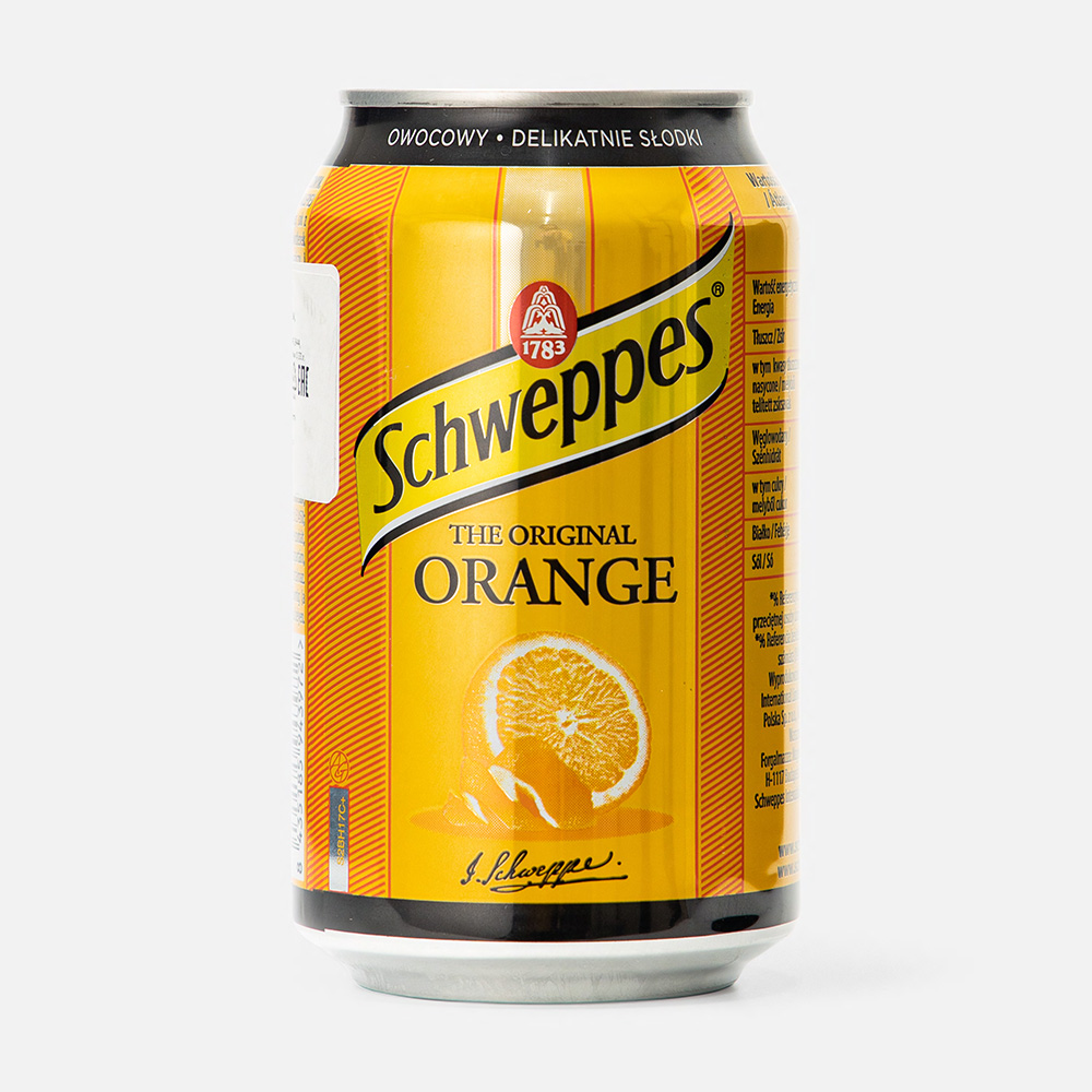 фото Напиток сильногазированный schweppes orange жестяная банка 0,33 л