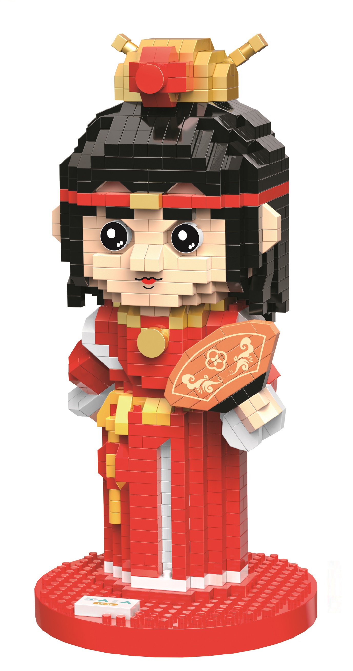 Конструктор 3D из миниблоков DAIA Девушка мечта в красном платье с веером DI668-48 девушка в красном