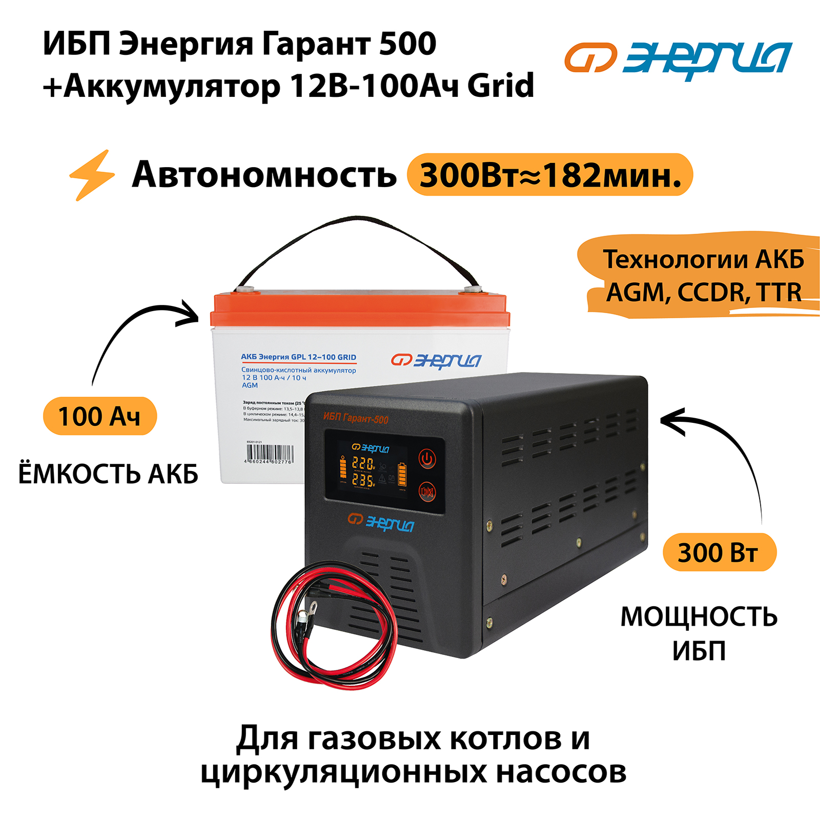 Источник бесперебойного питания Энергия Гарант 500 + S (N0201-0038-12)