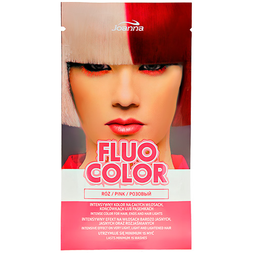 Оттеночный шампунь для волос JOANNA FLUO COLOR тон розовый 35 г краб для волос классик бантик двойной 6х4 см чёрный