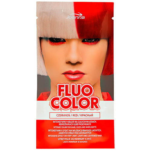 Купить Оттеночный шампунь для волос JOANNA FLUO COLOR тон красный 35 г