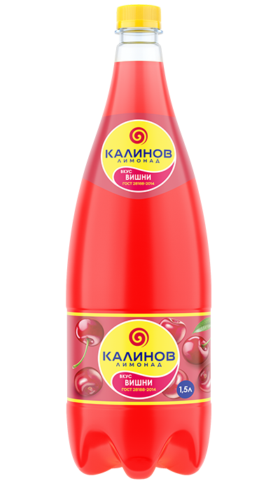 Напиток сильногазированный Калинов классический лимонад вкус вишни пластик 1.5 л