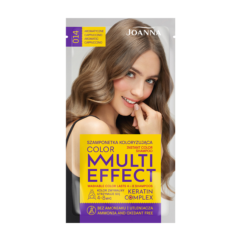 Оттеночный шампунь для волос JOANNA MULTI EFFECT COLOR тон 14 Ароматное капучино 35 г