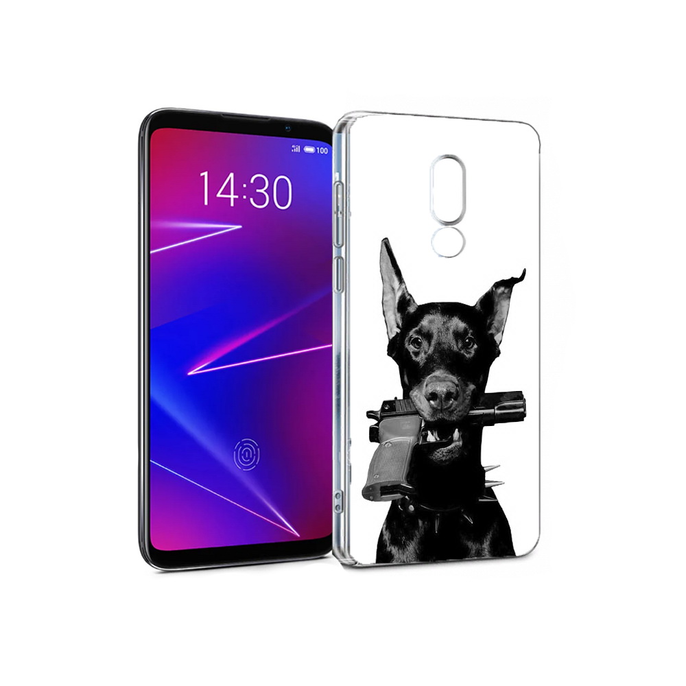 

Чехол MyPads Tocco для Meizu 16 доберман с пистолетом (PT121074.83.331), Прозрачный, Tocco